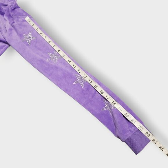 Dolls Kill x Winx Club Purple Velour Rhinestone Crop Baby Hoodie Sz XS Y2K Bling - Picture 8 of 10